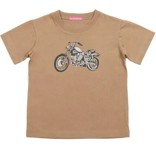 Vertical Striped T Shirts-Motorbike Short Sleeve Children's Tee Shirt