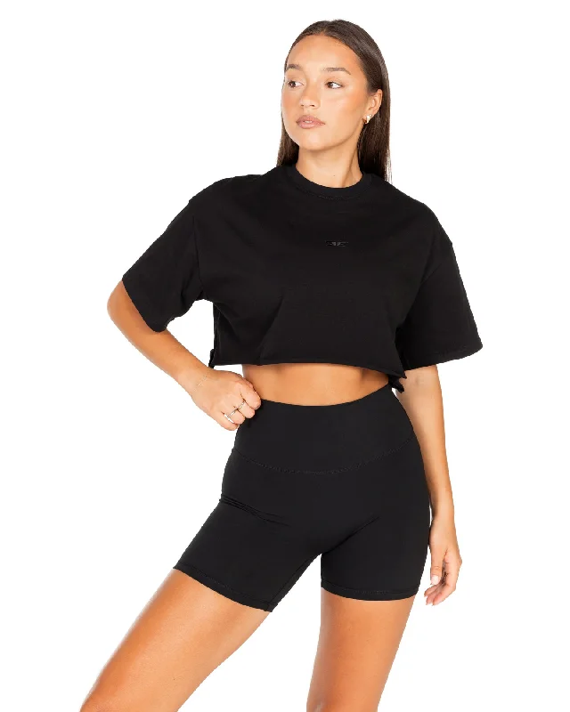 Made in UK T Shirts-Women's Classic Cropped Tee - Black