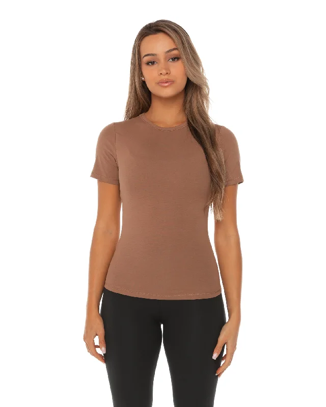 Gym Quick Dry T Shirts-Charm Tee - Brown