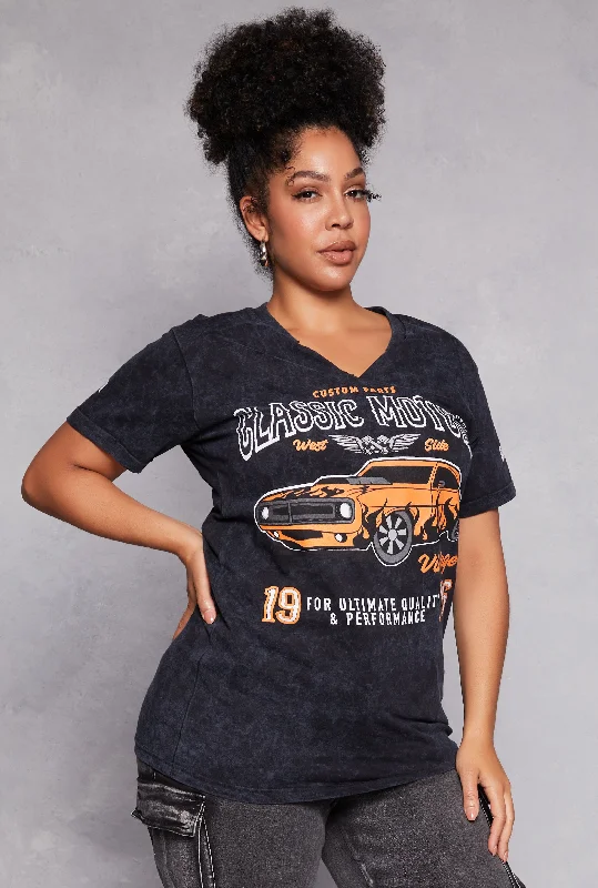 Ice Cream T Shirts-Plus Size Classic Motors Graphic Tee