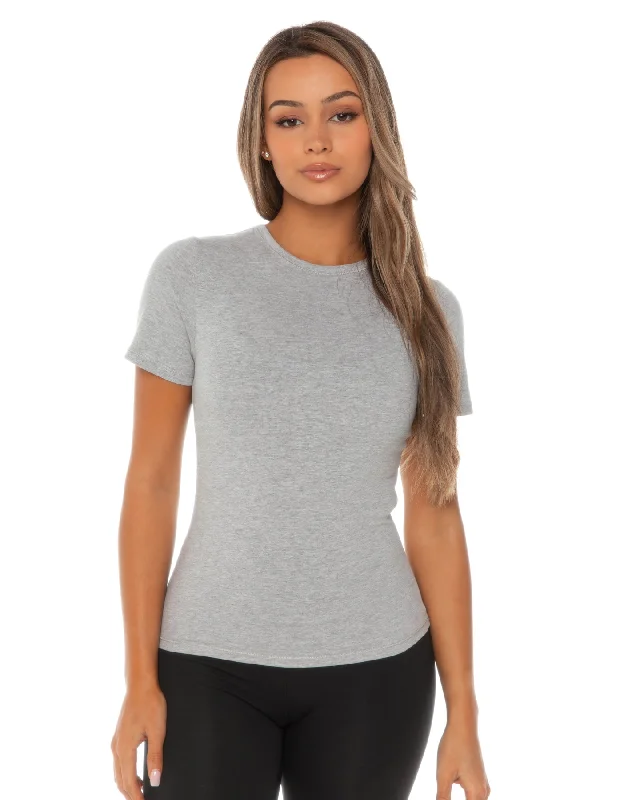 Running Moisture Wicking T Shirts-Charm Tee - Grey