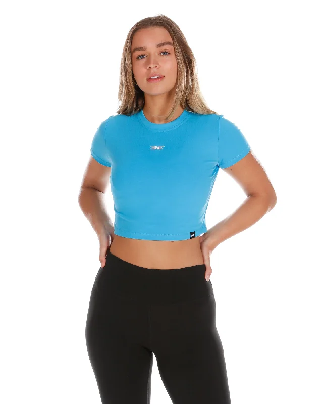 Custom Dye Sublimation T Shirts-Elite Crop Tee - Electric Blue