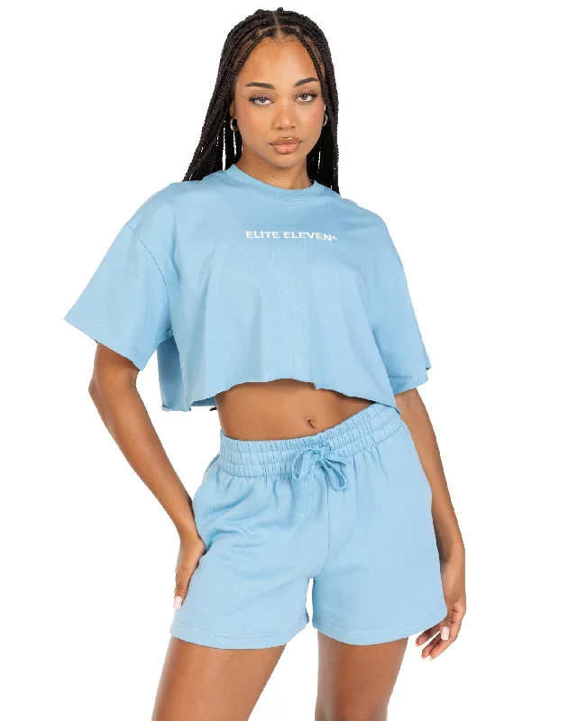 Buenos Aires T Shirts-Women's Cropped Registered Tee - Light Blue