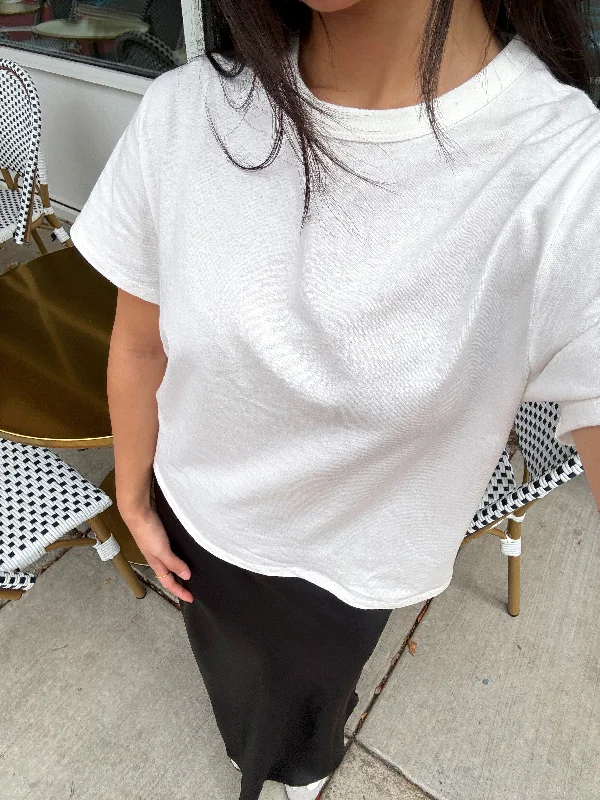 Embroidered T Shirts-Elevated Basic White Tee