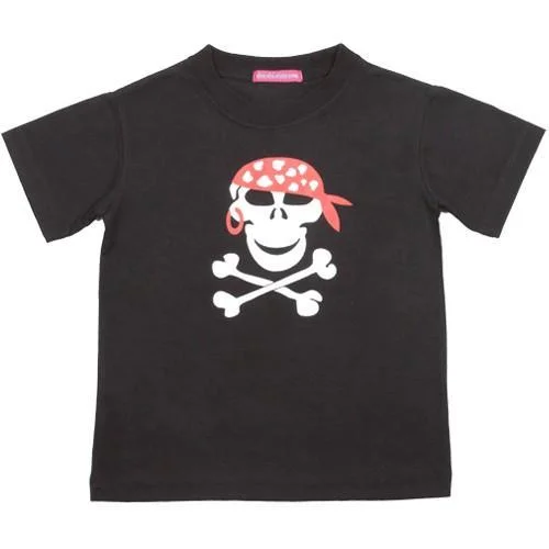 Checkered T Shirts-Monkey Pirate Short Sleeve Children's Tee Shirt