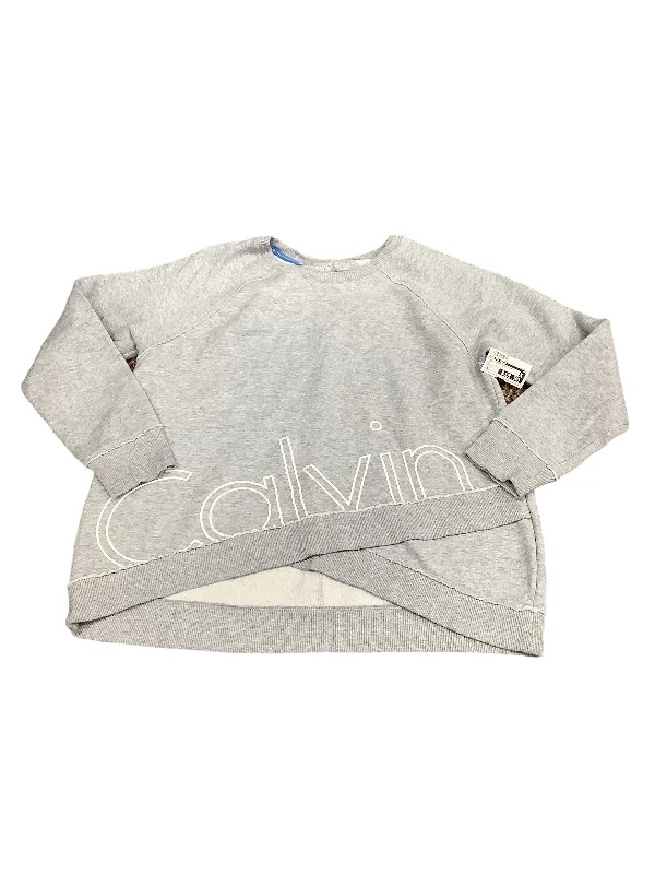 Warm Sweatshirt for Office Days-Women's Bow Detail Sweatshirts-Sweatshirt Crewneck By Calvin Klein  Size: L