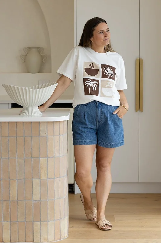 World Map T Shirts-Palm printed tee