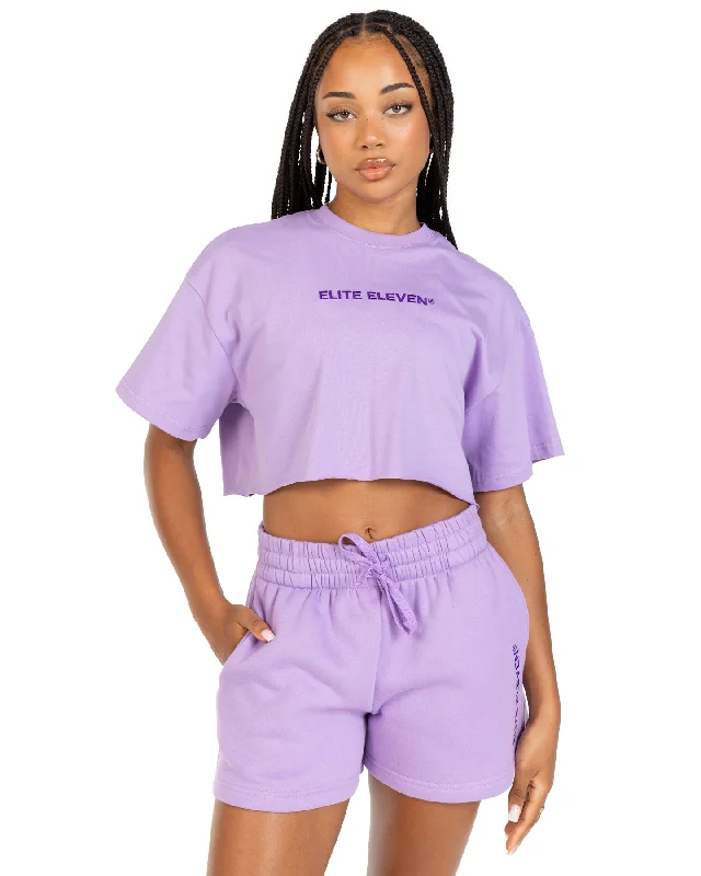 Rio de Janeiro T Shirts-Women's Cropped Registered Tee - Purple