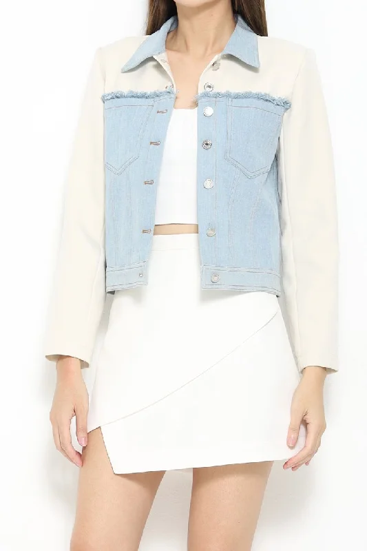 Blouses & Shirts with pleated sleeves-Jessie Denim Jacket