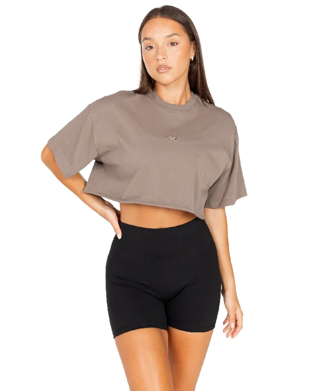 Affordable T Shirts-Women's Classic Cropped Tee - Cement