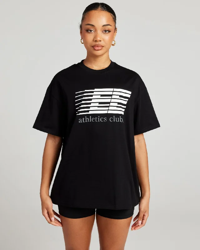 Chocolate Tasting T Shirts-Women's Athletics Club Tee - Black