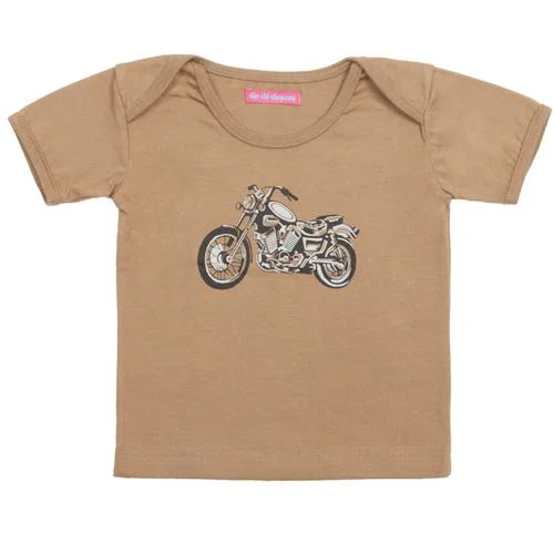 Plaid T Shirts-Motorbike Short Sleeve Baby Tee Shirt