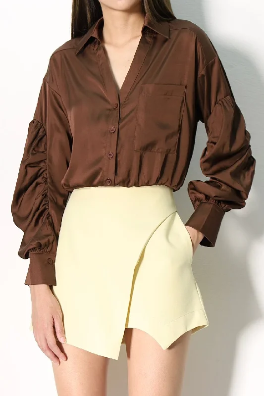 Work Blouses & Shirts with button details-Venice Satin Blouse