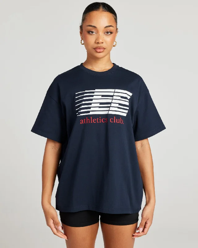 Metalworking T Shirts-Women's Athletics Club Tee - Navy