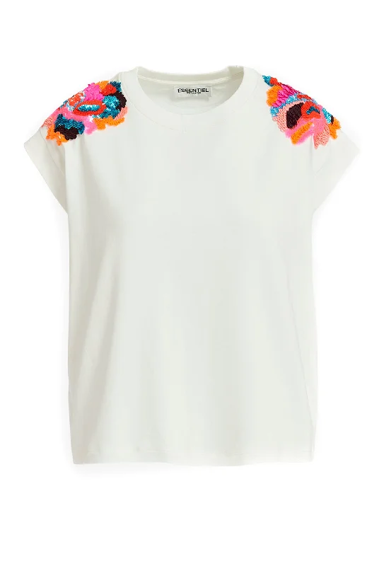 Wonder Woman T Shirts-Essentiel Antwerp Fequins Tee - White