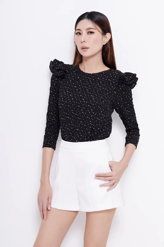 Bohemian Blouses & Shirts for relaxed looks-Luna Floral Embossed Blouse