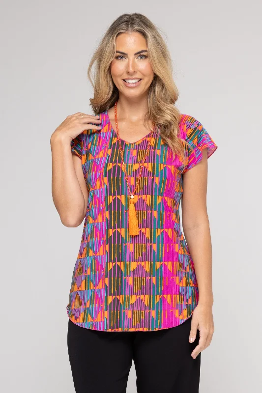 Professional Blouses & Shirts for casual Fridays-Cairo Print Short Sleeve Jersey Top