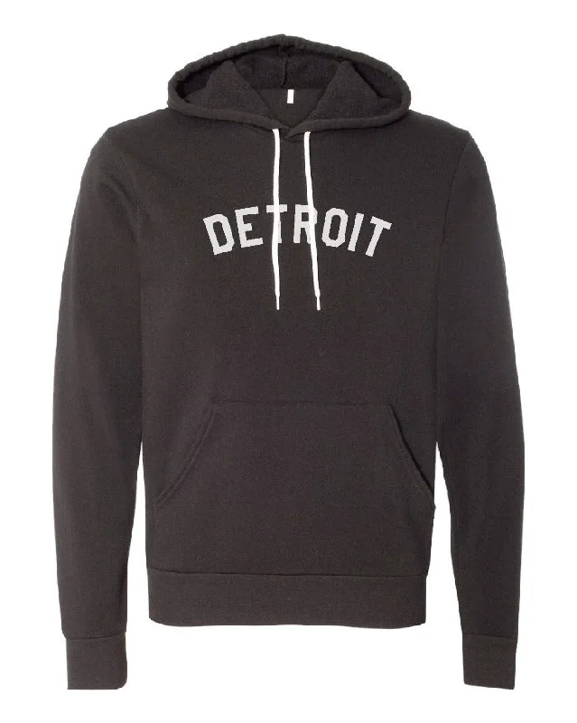 Hoodie with Stylish Features for Men-Women's Outdoor Hoodies-Ink Detroit Pullover Hoodie - Black