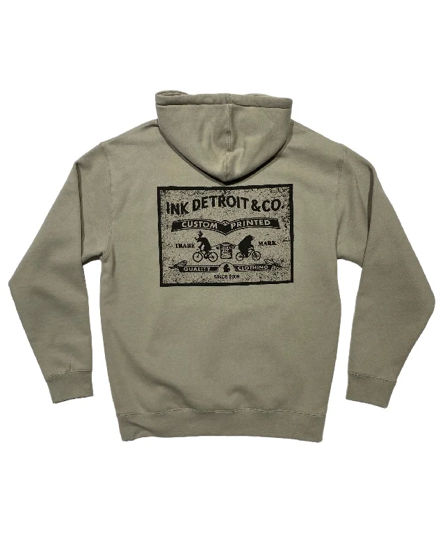 Hoodie for Winter and Spring Fashion-Women's Ruffle Hoodies-Ink Detroit & Co Premium Heavyweight Hoodie - Cement