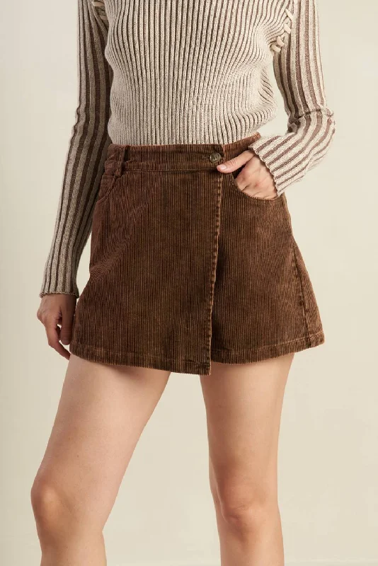 Slim Fit Skirts-Women's Modern Skirts-ESCAPING REALITY CORDUROY SKIRT