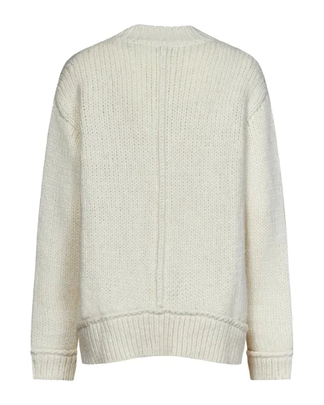 Simple Pullover Sweater-Women's Metallic Pencil Pullovers-Tom Ford Womens Sweater In White