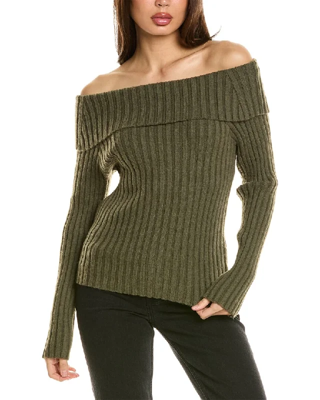 Chic Wool Pullover Sweater-Women's Windproof Pullovers-SERENETTE Off-The-Shoulder Top