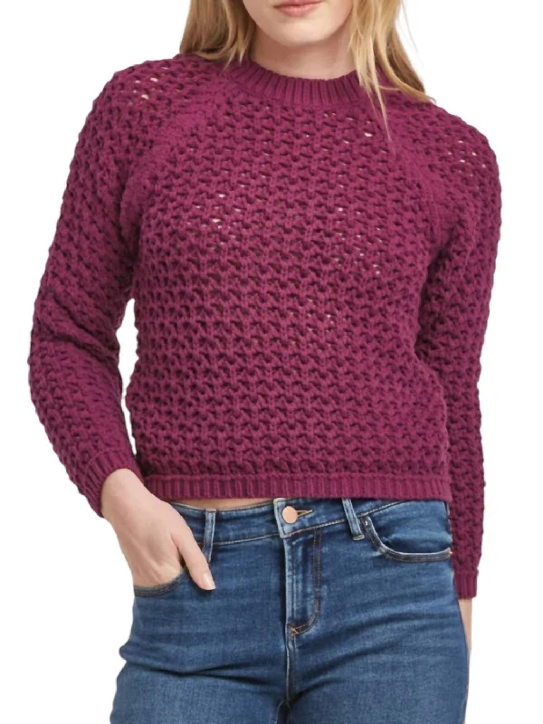 Pullover Sweater with Wool Blend-Women's High-Waisted Pencil Pullovers-Sarafina Sweater In Purple