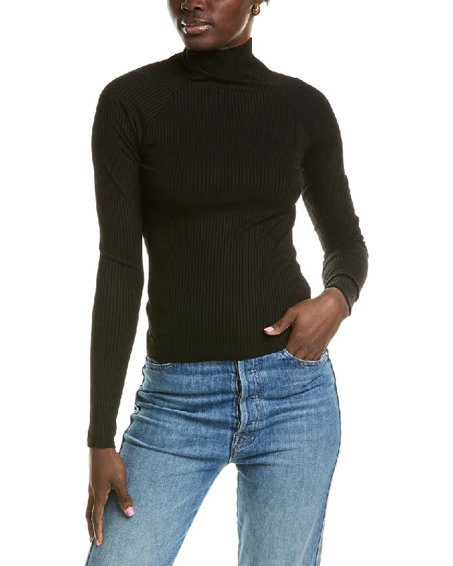 Pullover Sweater for Christmas Holiday-Women's Turtleneck Pullovers-Enza Costa Twist-Back Sweater