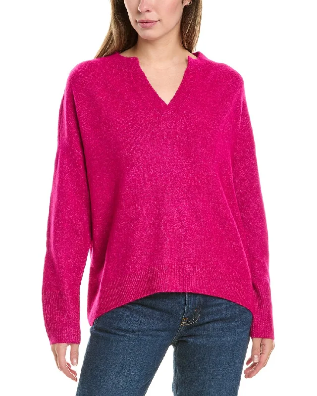 Cozy Pullover Sweater for Winter Nights-Women's Shimmer Denim Pullovers-Vince Camuto Dropped-Shoulder Sweater