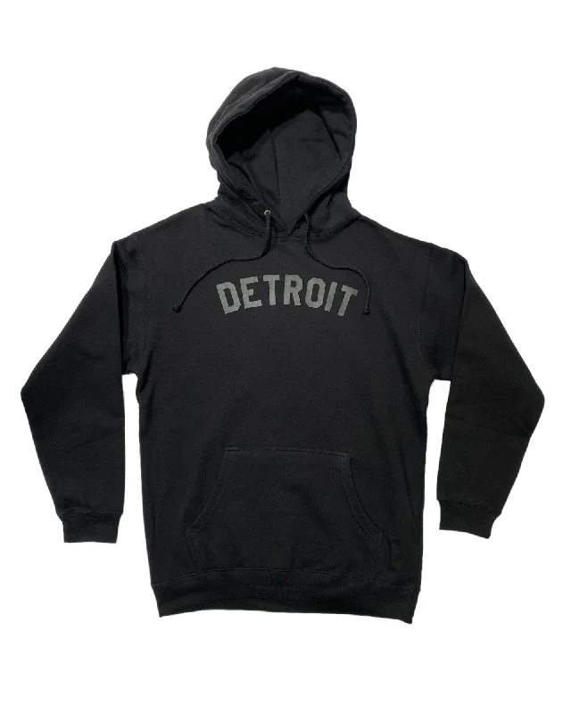 Hoodie for Comfortable Warmth in Winter-Women's Insulated Hoodies-Ink Detroit -  Hoodie - Black on Black