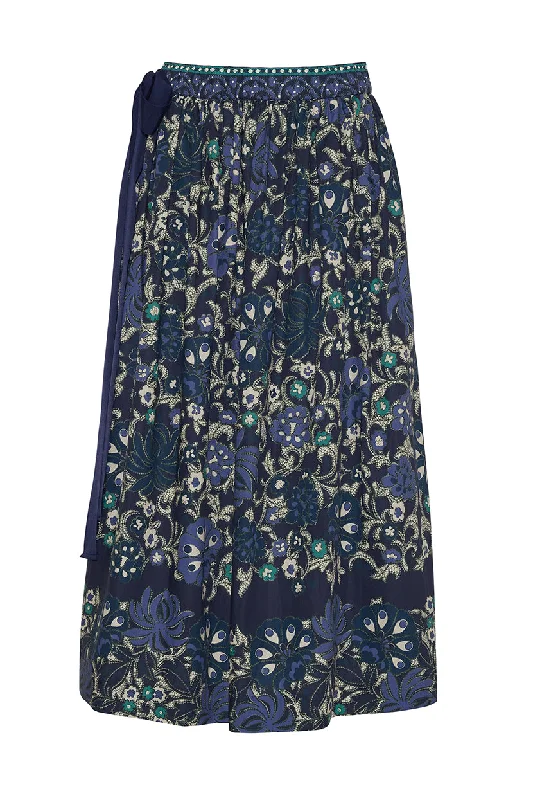 Relaxed Wool Skirts-Women's Silk Floral Skirts-Alia Skirt