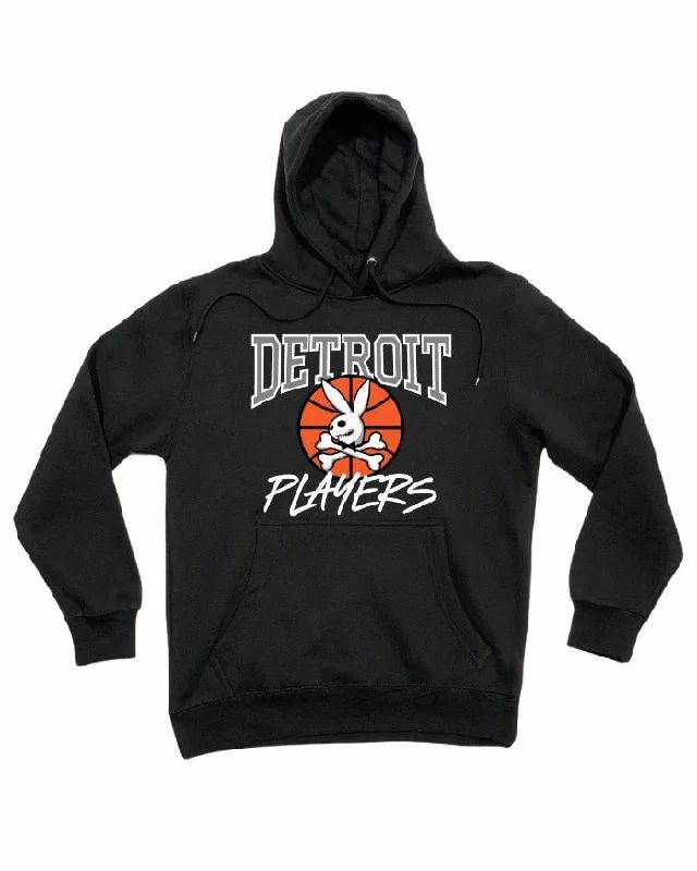 Hoodie for Busy Days and Active Wear-Women's Multicolor Hoodies-Ink Detroit Players Hoodie - Black