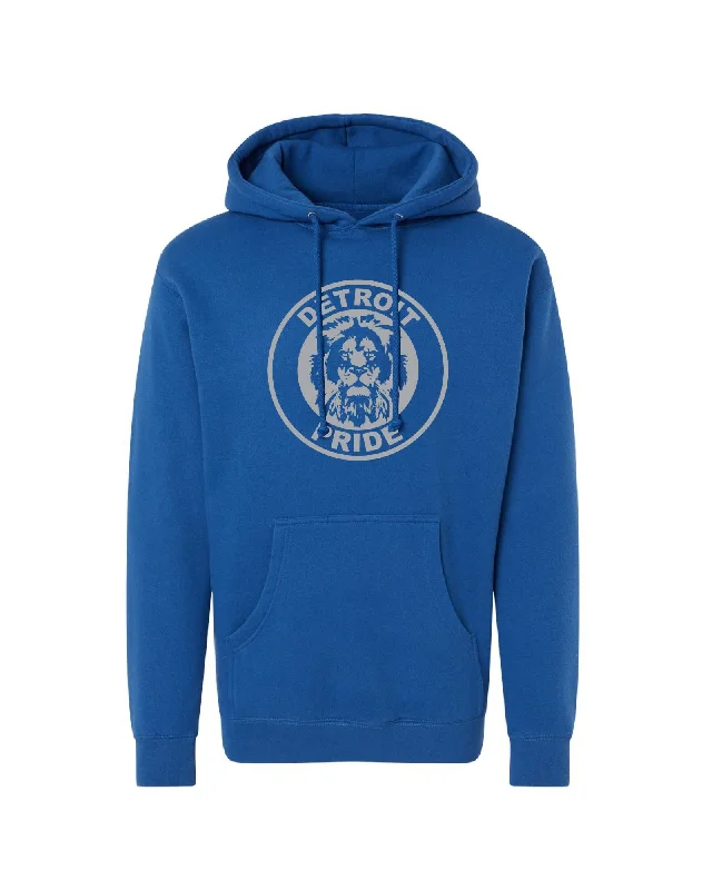 Hoodie for Casual Playful Wear-Women's Patterned Hoodies-Ink Detroit - Pride Blue Hoodie