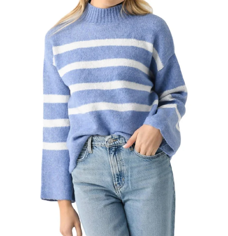 Casual Wool Pullover Sweater for Winter-Women's Fleece Pullovers-Everett Sweater In Blue