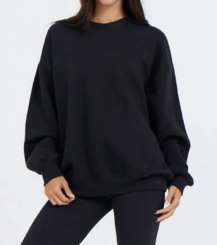 Pullover Sweater with Lace-Women's Tulle Pencil Pullovers-Proweave Crewneck Top In Black