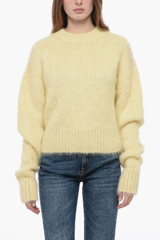 Pullover Sweater with Turtleneck-Women's Metallic Pencil Pullovers-Sa Su Phi Dropped Shoulder Sweater with Fuzzy Effect