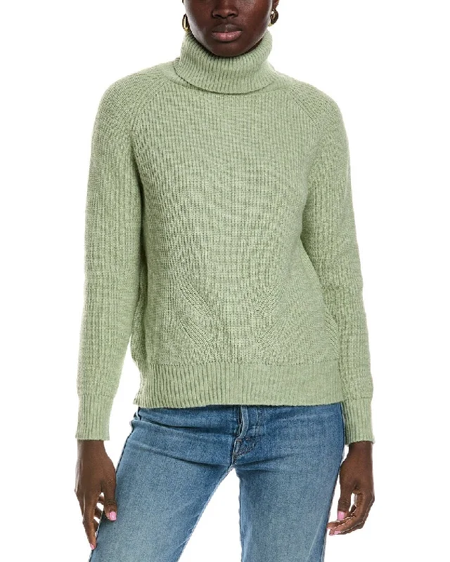 Pullover Sweater with Buttons-Women's Sequin A-Line Pullovers-Lyra & Co Wool-Blend Turtleneck Sweater