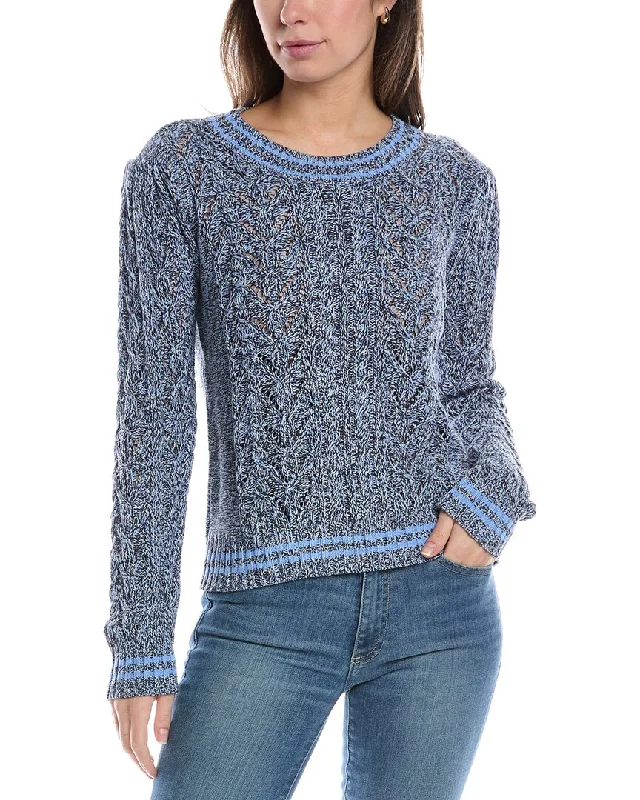 Pullover Sweater with Lace-Women's Polka Dot Pullovers-tyler böe Twisted Cable Sweater