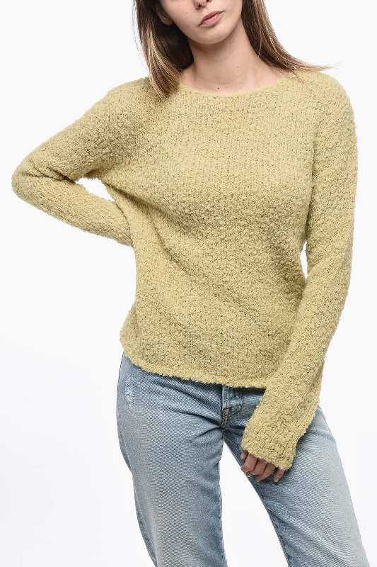 Pullover Sweater for Every Season-Women's Low-Waisted A-Line Pullovers-Gentryportofino Bouclè Wool Pullover with Wide Neckline