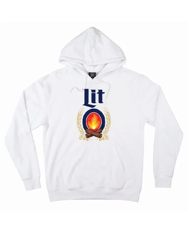 Hoodie for Travel and Leisure-Women's Oversized Hoodies-INK "Lit" Hoodie - White