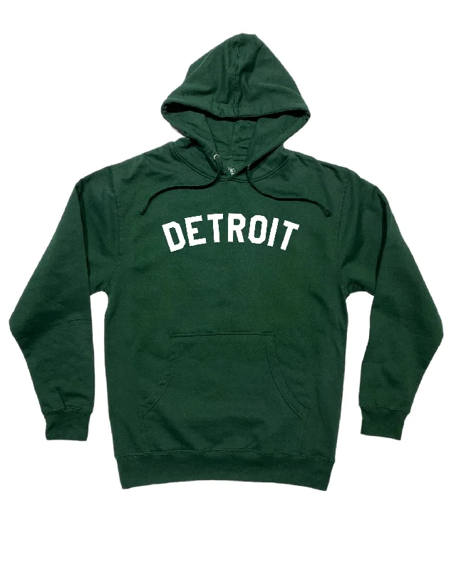 Hoodie for Men’s Versatile Look-Women's Printed Hoodies-Ink Detroit - Forest Green Hoodie