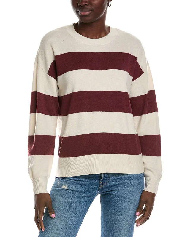 Pullover Sweater for Christmas-Women's Quick-Dry Pullovers-Splendid Iris Stripe Wool-Blend Sweater