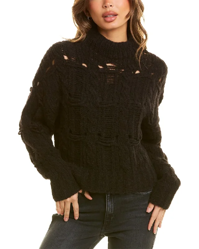 Pullover Sweater with Zipper Detail-Women's Thermal A-Line Pullovers-IRO Andila Alpaca-Blend Sweater