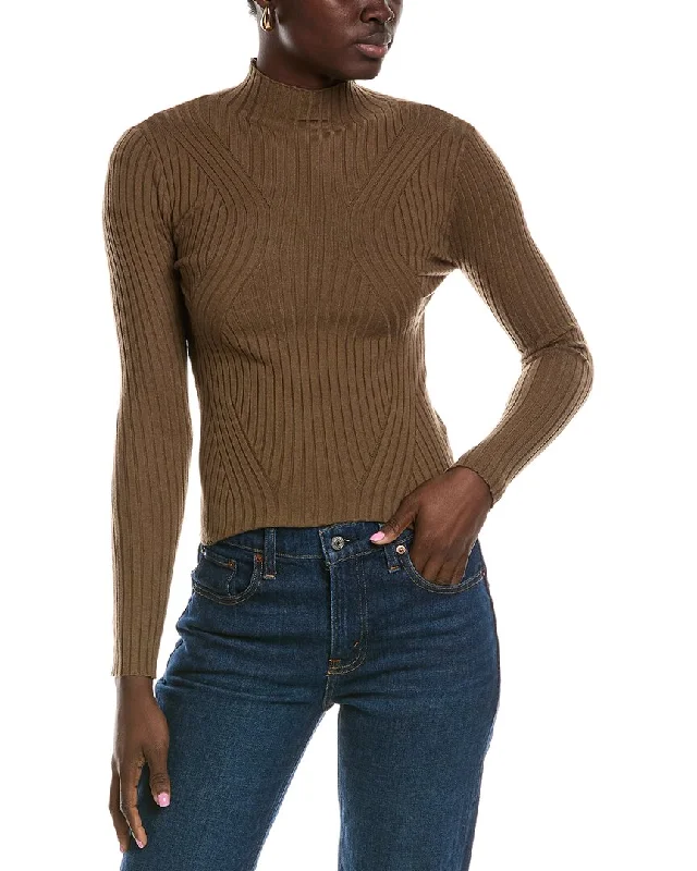 Pullover Sweater with Decorative Buttons-Women's Silk Pencil Pullovers-Brook + Lynn Turtleneck Sweater