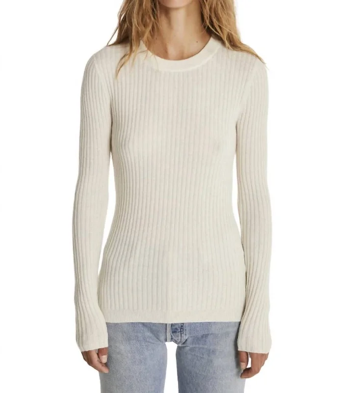 Casual Pullover Sweater for Men-Women's Fringe Pencil Pullovers-Bibi Sweater In Blanc