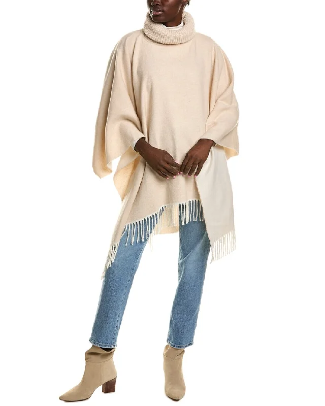 Striped Pullover Sweater-Women's Low-Waisted Ruffle Pullovers-La Fiorentina Turtleneck Poncho