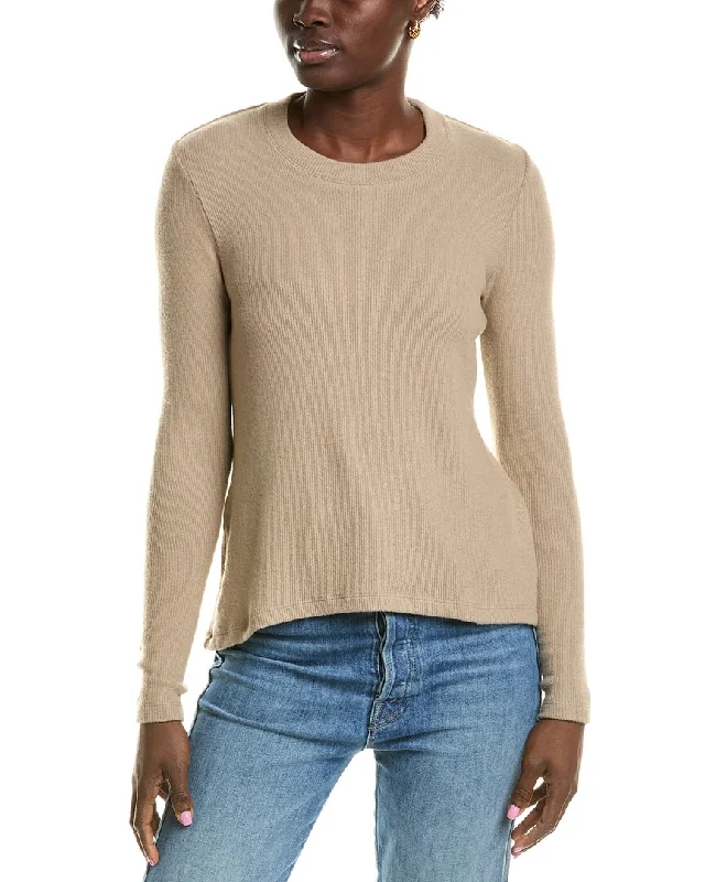 Simple Pullover Sweater with Long Sleeves-Women's Slit Pencil Pullovers-Enza Costa Shirt