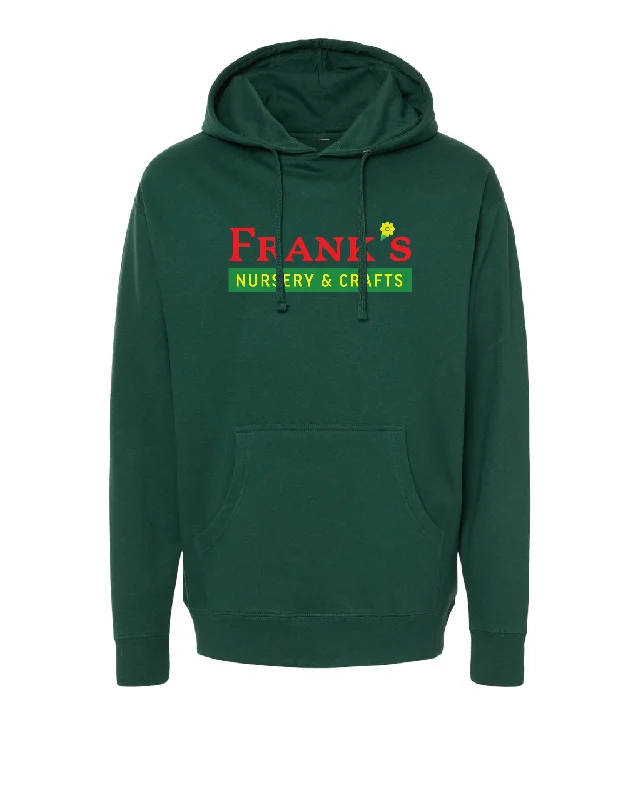 Hoodie with Custom Print for Bold Statement-Women's Shimmer Hoodies-Vintage - Frank's Nursery & Crafts Hoodie - Dark Green