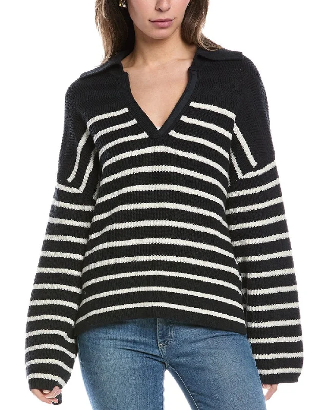 Pullover Sweater with Buttons-Women's Metallic A-Line Pullovers-rag & bone Jen Stripe Sweater