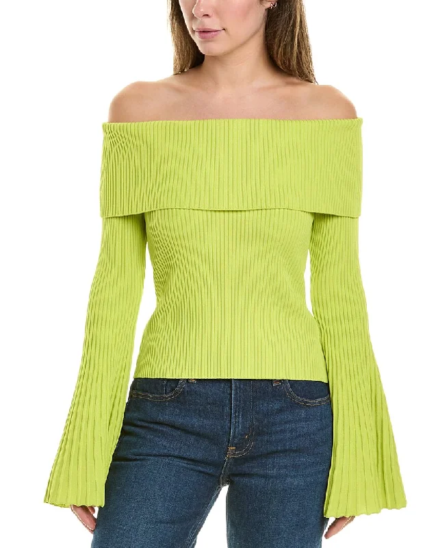 Pullover Sweater for Office Chic-Women's UV Protection Pullovers-BCBGMAXAZRIA Off Shoulder Sweater